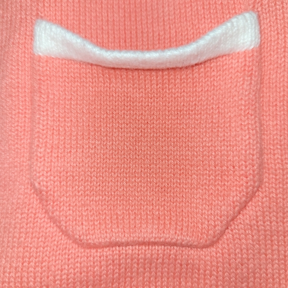 🩷 Janie and Jack Nautical Charm Coral White Cotton Knit One Piece Outfit 3-6 - Picture 7 of 7